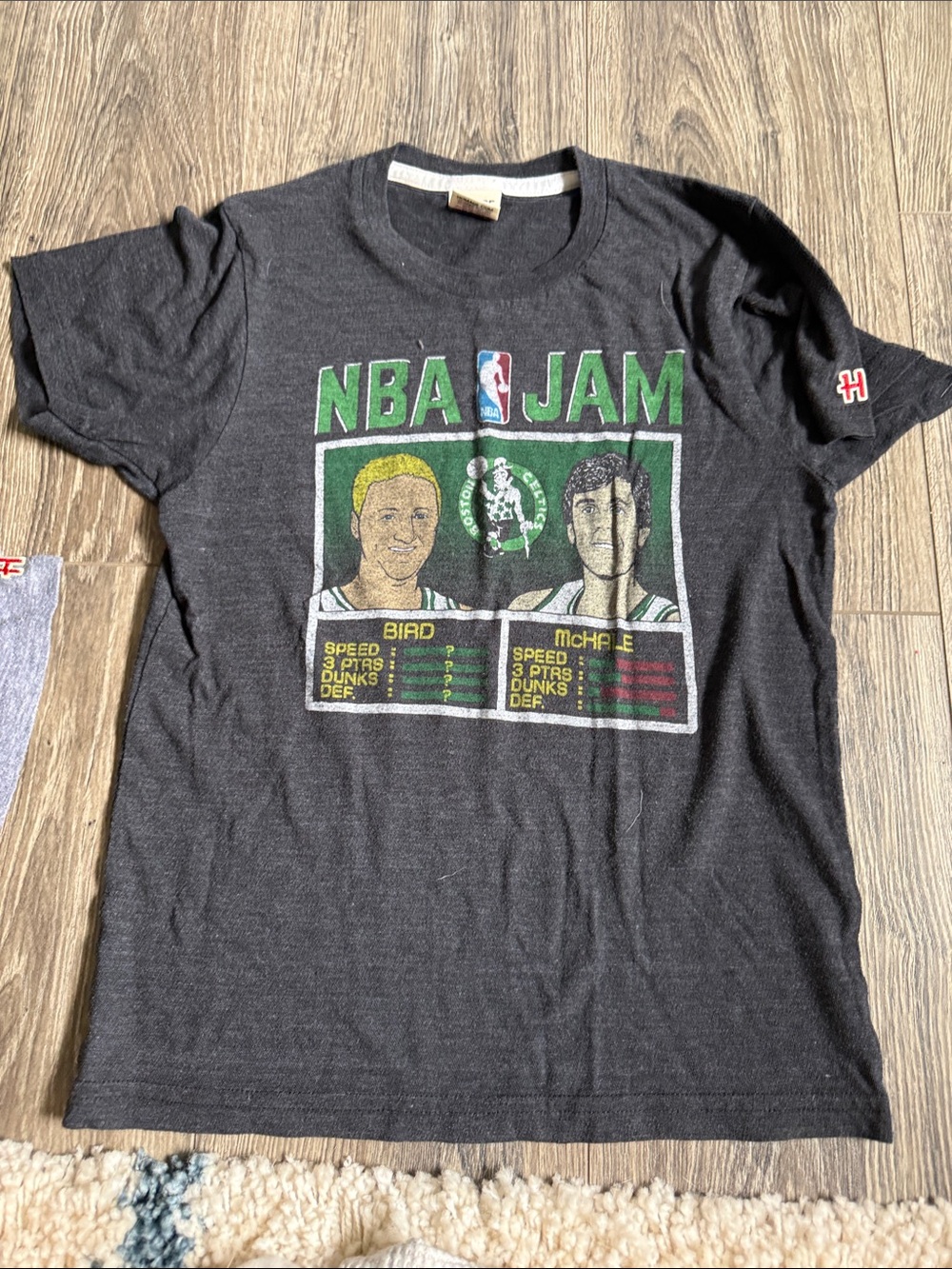 HOMAGE Black NBA Jam Graphic Tee with Green Accents